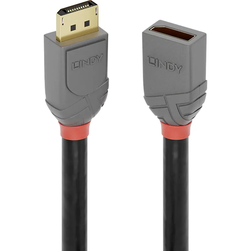 Lindy 36496 DisplayPort-förlängningskabel, 1 m, svart