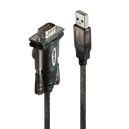 Lindy 42855 seriell kabel 1,5 m USB Type-A till RS-232 grå, transparent