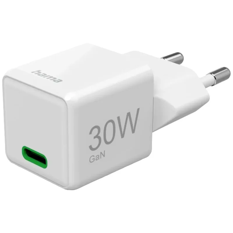 Hama Supermini laddare 30W GaN PD/QC 1x USB-C Vit