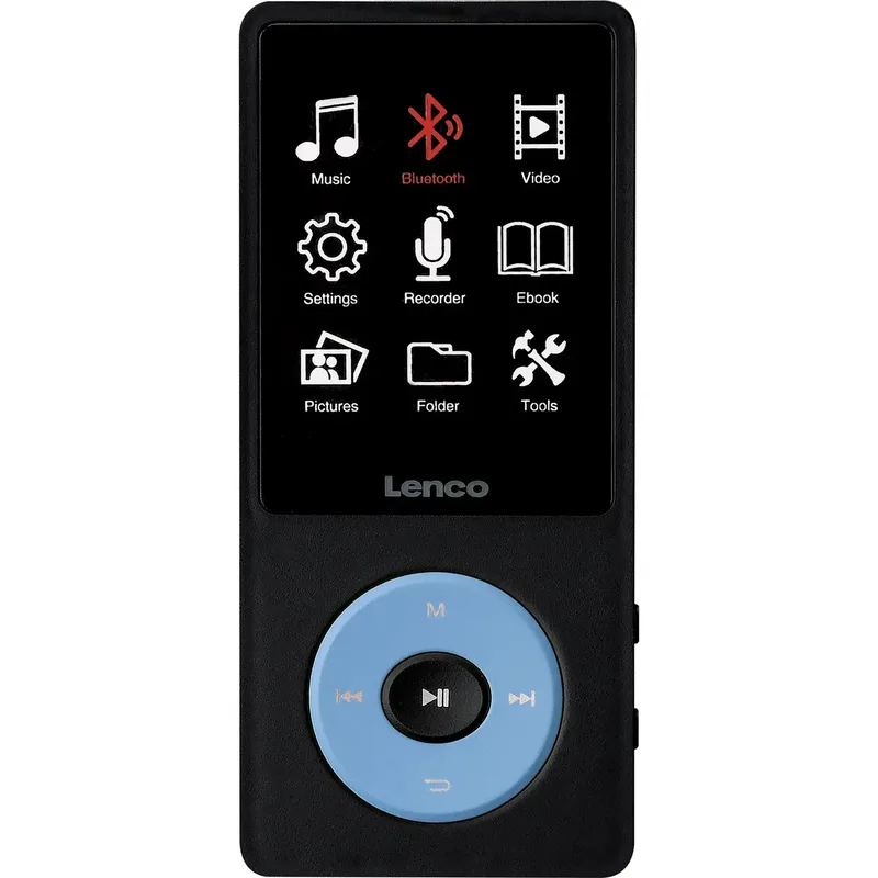 Lenco MP3/MP4-spelare med Bluetooth® och 8 GB internminne Blå