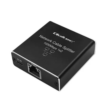 Qoltec - switch - aluminium, mini, splitter, USB-C-drivet - 2 portar