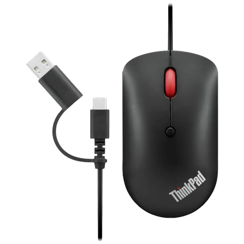Lenovo ThinkPad Compact WiFi mus Sladd Optisk Svart 4 Knappar 800 dpi, 1600 dpi, 2400 dpi