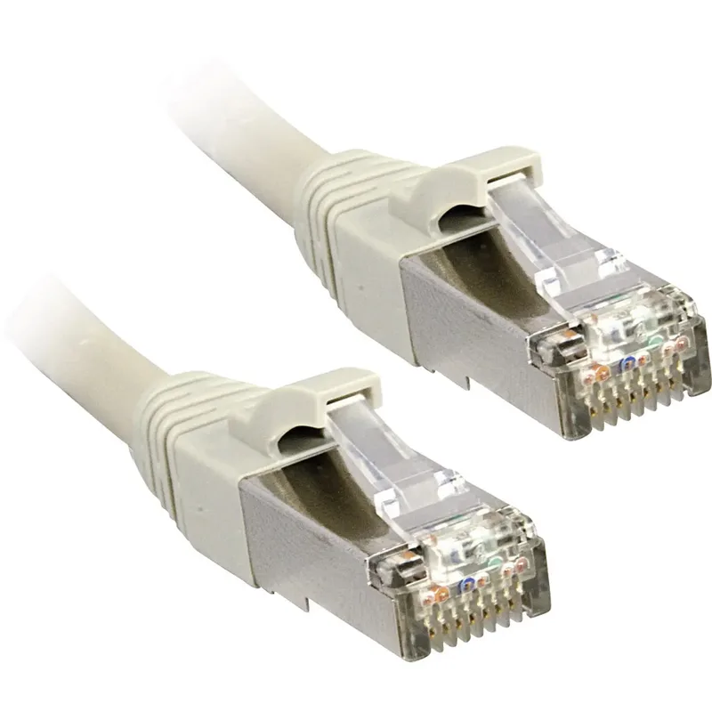 LINDY 47245 RJ45 Nätverkkabel, Patchkabel CAT 6 F/UTP 3.00 m Grå med låsskydd 1 st