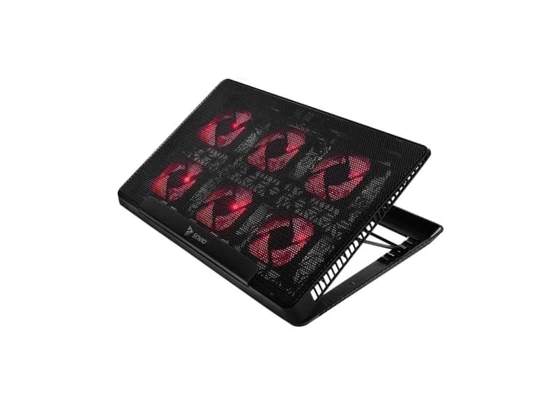 Savio Laptop cooling pad 6 backlit fans 2000 RPM COS-01, 43,9 cm (17.3"), 5 kg, 6 styck, 7 cm, 7 cm, 7 cm