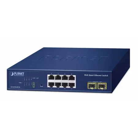 Planet 8-portars Web Smart switch GS-2210-8T2S