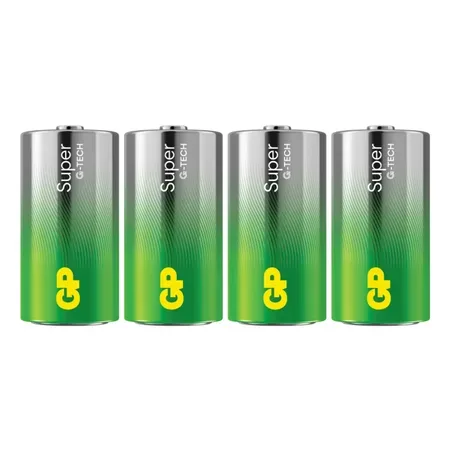 GP Super Alkaline batteri C, 14A/LR14, 1,5 V, 4-pack