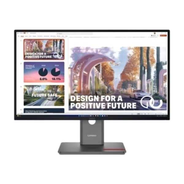27" Thinkvision P27QD-40, IPS 2560x1440, 4 ms, 120Hz, höjdjusterbar, pivot, HDMI/2xDP/USB-C 140W, 2.5GbE LAN, USB 3.2-hubb