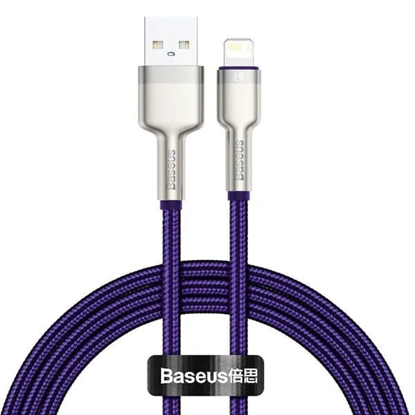 Baseus Cafule Metal USB till Lightning-kabel 1 m 2,4A lila