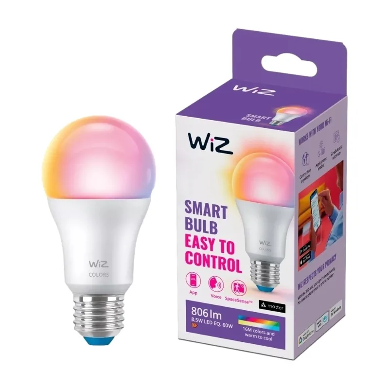 WiZ 60W E27 Tunable White & Color glödlampa