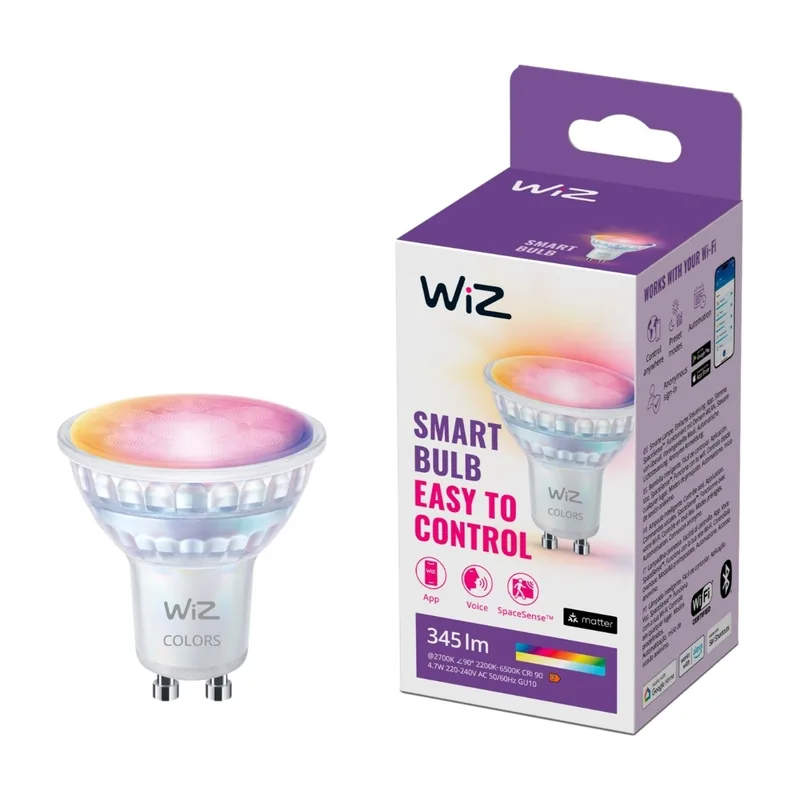 WiZ WiFi Smart LED GU10 50W 345lm Färg + Varm-kallvit 1-pack