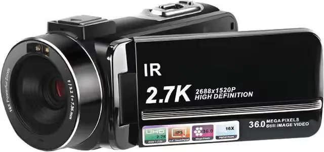 Videokamera 2,7K, 36 MP, 16x zoom, IR-mörkerseende