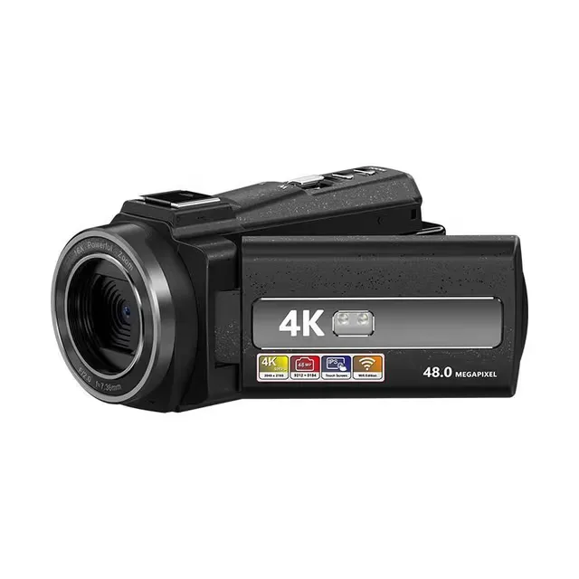 Videokamera 4K, 48 MP, 16x zoom, IR-mörkerseende, fjärrkontroll