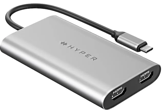 Hyper HyperDrive dubbel HDMI USB-adapter