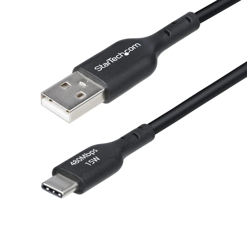 StarTech.com 1 m USB-A till USB-C laddningskabel, laddningssladd, hane/hane