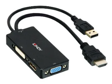Lindy 38182 videokabel adapter 0,15 m Sort