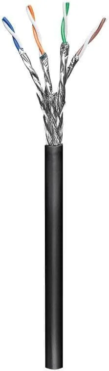 Goobay Patchkabel CAT 6 för dragning utomhus, S/FTP (PiMF), svart
