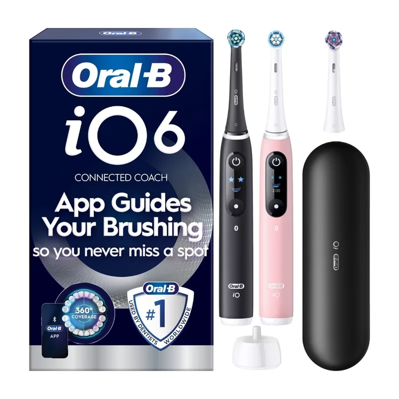 Oral-B iO6 Sens Duo elektrisk tandborste 067508 (svart lava/rosa sand)