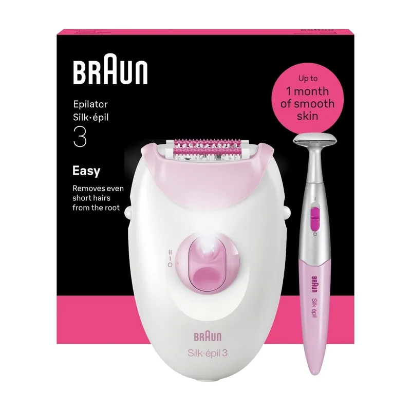 Braun Silk·épil 3 epilator SE3-202 (vit/rosa)