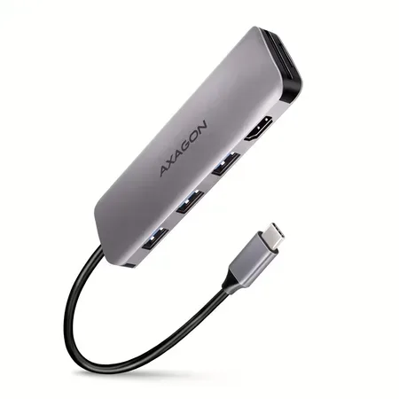 AXAGON HMC-HCR3A USB-hubb USB-A, USB-C®, HDMI, microSD, SD USB 3.2 Gen1 5 GBit/s