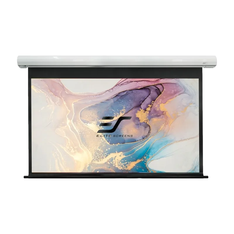 Elite Screens Saker Premium motoriserad projektorduk, 120", vit