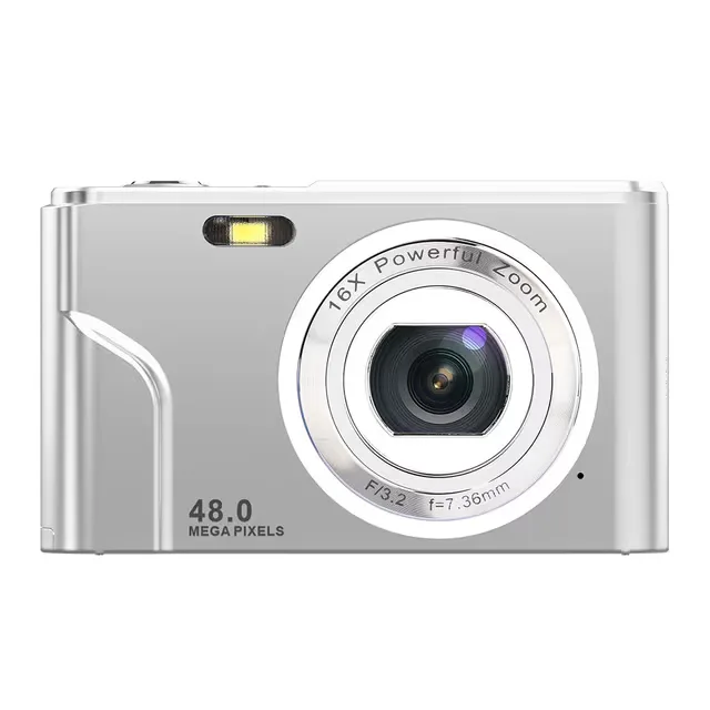 Digitalkamera 1080P, 48 megapixel, 16x zoom, silver