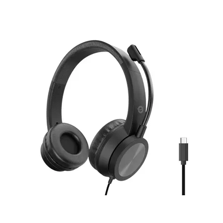 CONCEPTRONIC headset med brusreducering, USB-C, 2 m, svart