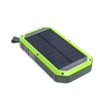 RealPower PB-10000 Solar powerbank 10000 mAh, trådlös laddning, svart och grön