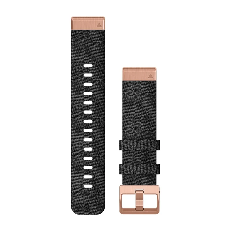 Garmin QuickFit 20 klockarmband, melerad svart nylon, roséguld