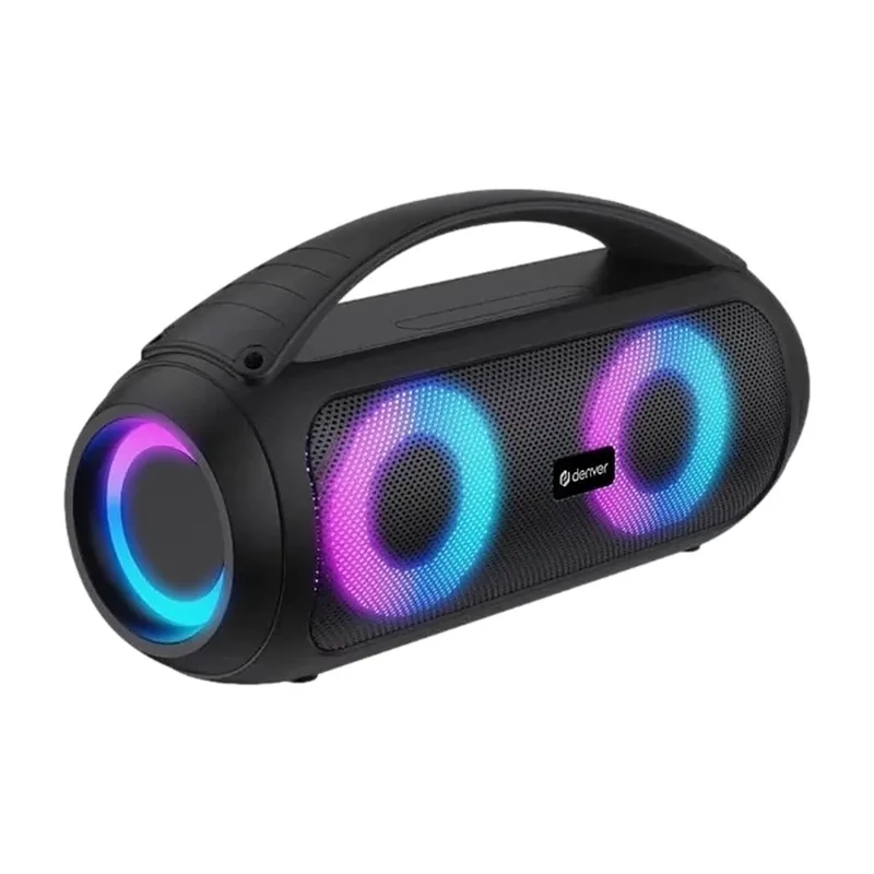 Denver: Högtalare Bluetooth 2x20W RMS Ljuseffekter Laddbart batteri BTG-618 Svart