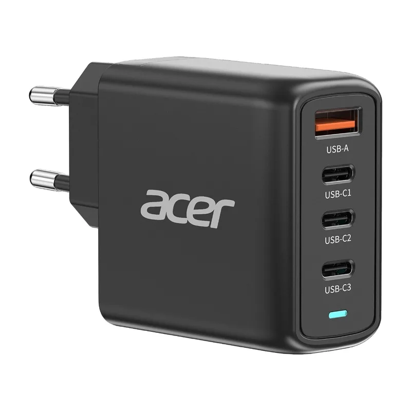 Acer 100W GaN PD Laddare, USB-portar: 3C+1A, EU-kontakt