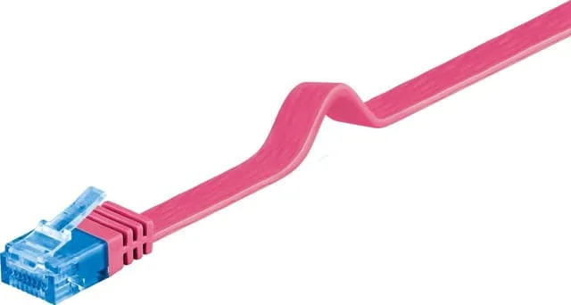 CAT 6A platt patchkabel, U/UTP, Magenta