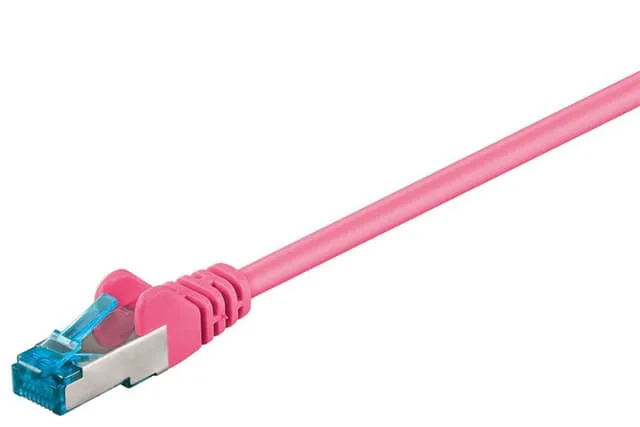 Goobay Patchkabel CAT 6A, S/FTP (PiMF), magenta, 0,25 m
