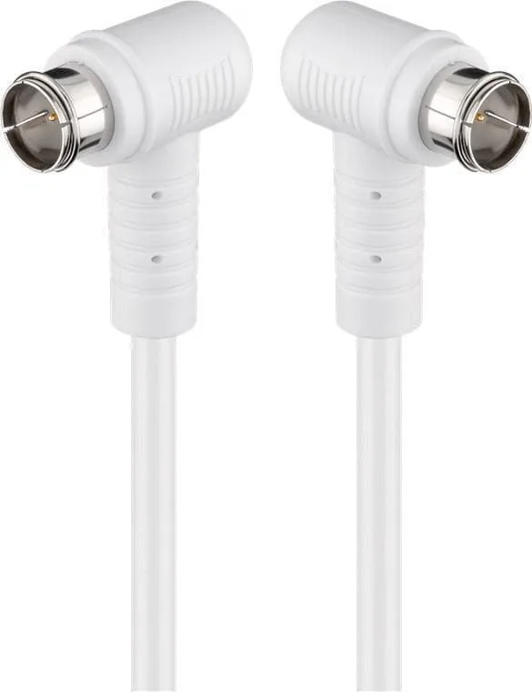 Vinklad SAT-antennkabel (80 dB), dubbelskärmad