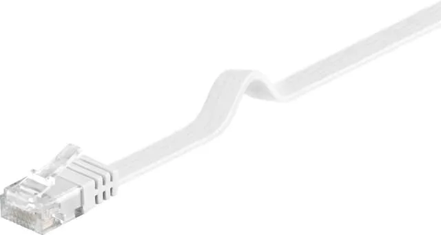 goobay - Nätverkskabel - RJ-45 (hane) till RJ-45 (hane) - 15 m - UTP - CAT 6 - formpressad, platt - vit