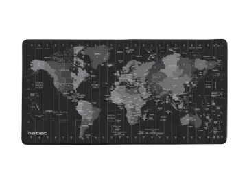 NATEC Time Zone Map Maxi, Svart, Grå, Bild, Tyg, Gummi