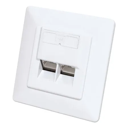 Intellinet 771917 nätverksuttag 2 x RJ-45 Cat6a, vit
