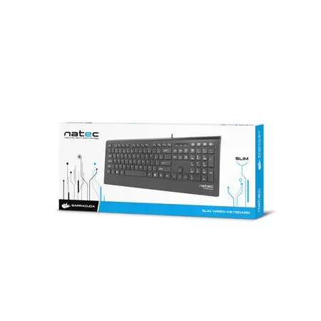 Natec Barracuda tangentbord, USB, QWERTY, svart