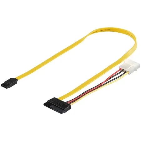 Goobay 68175 SATA III-kabel, 7-pin till 7-pin + 15-pin