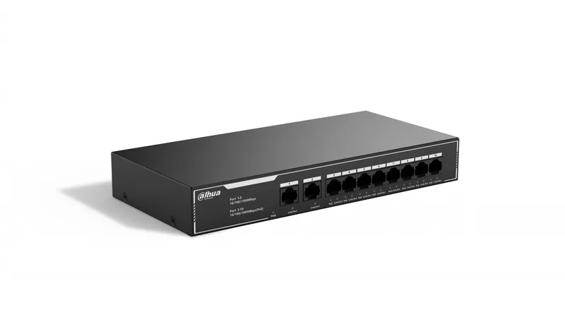 Dahua SG1010LP 10-Port Ekonomisk Gigabit PoE Switch med 8-Port PoE
