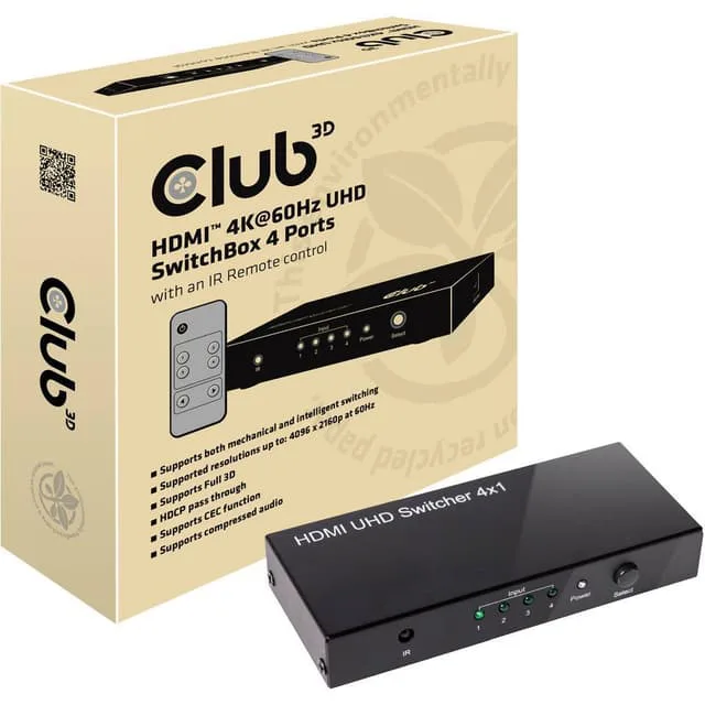 club3D CSv-1370 4 Port HDMI-Switch