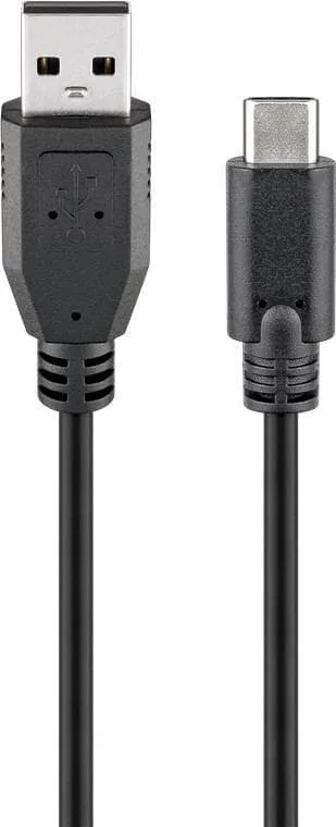 USB-C till USB-A-kabel, 1,8 m, svart