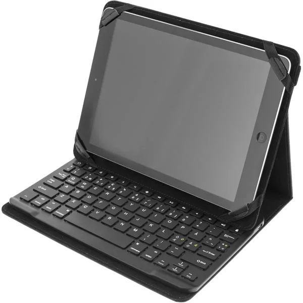 Tangentbordsfodral Deltaco för 10" surfplattor 4:3-format, Bluetooth, svart