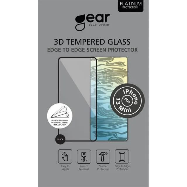 GEAR Glass Prot. 3D Full Cover Black iPhone 13 Mini