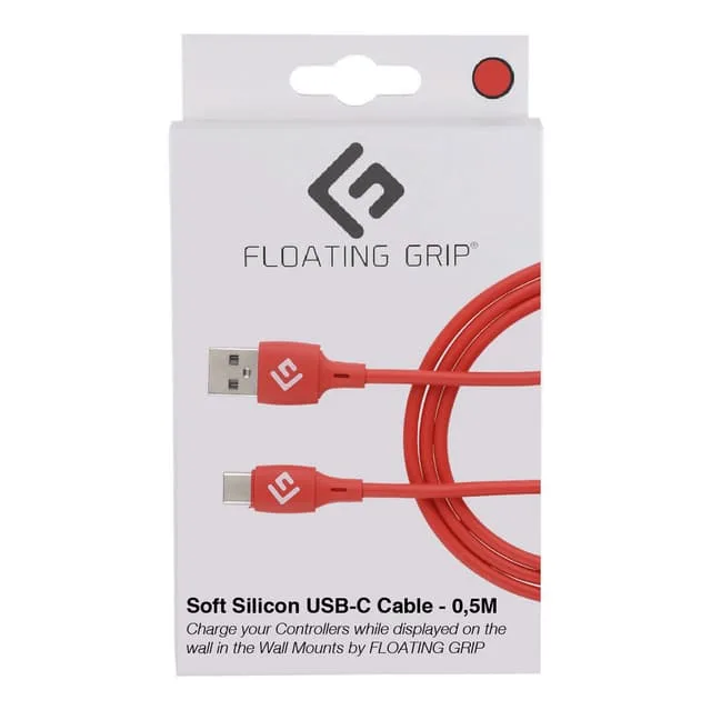 FLOATING GRIP LED USB-C-kabel 0,5 m, röd