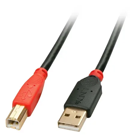 Lindy 42761 USB-kabel USB 2.0 10 m USB A USB B svart, röd