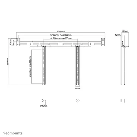 NeoMounts AWL29-750BL1 monteringssats