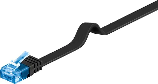 Goobay CAT 6A platt patchkabel, U/UTP, grön kopparledare (CU), 2 m