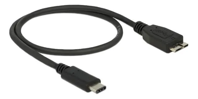 Delock USB-kabel USB 3.2 Gen1 USB-C®-kontakt, USB-Micro-B 3.0-kontakt 0.50 m Svart 83676