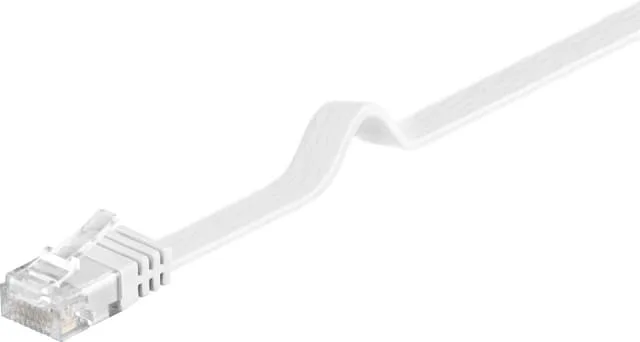 CAT 6 platt patchkabel, U/UTP, vit