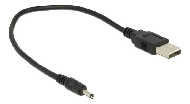 Delock - USB-/strömkabel - USB (endast ström) (hane) till Växelströmsjack 3,0 x 1,1 mm (hane)